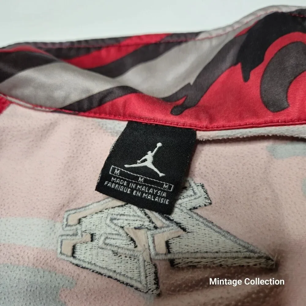 Nike Jumpman Red Jordan VIII 8 Camo Basketball Full Zip Track Jacket Size M